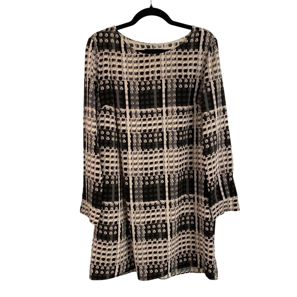 Thakoon for Design Nation Black Grid Plaid Mod Shift Mini Dress Medium⁠